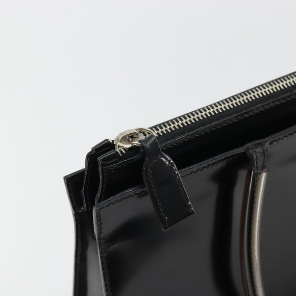 Salvatore Ferragamo Tote Bag Leather Black Silver Auth YKZ1497