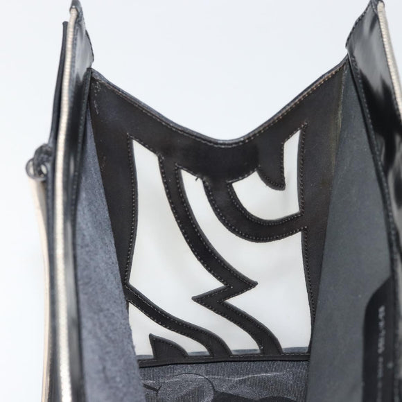 Salvatore Ferragamo Tote Bag Leather Black Silver Auth YKZ1497