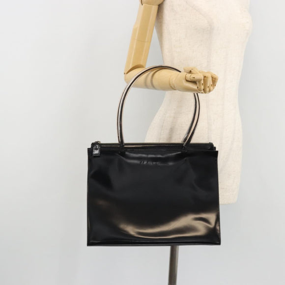 Salvatore Ferragamo Tote Bag Leather Black Silver Auth YKZ1497