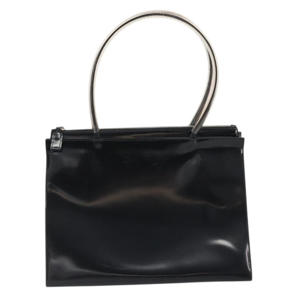 Salvatore Ferragamo Tote Bag Leather Black Silver Auth YKZ1497