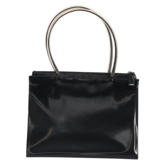 Salvatore Ferragamo Tote Bag Leather Black Silver Auth YKZ1497