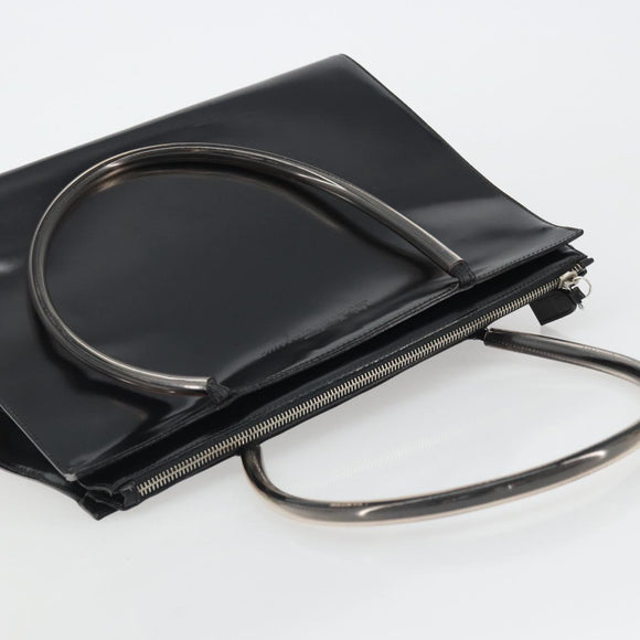 Salvatore Ferragamo Tote Bag Leather Black Silver Auth YKZ1497
