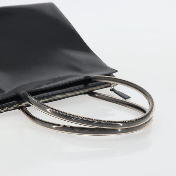 Salvatore Ferragamo Tote Bag Leather Black Silver Auth YKZ1497