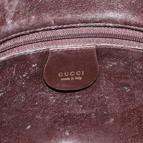 GUCCI Bamboo Hand Bag Leather 2way Brown Gold 001 2123 1638 Auth YKZ1498