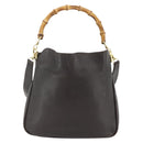 GUCCI Bamboo Hand Bag Leather 2way Brown Gold 001 2123 1638 Auth YKZ1498-13