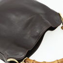 GUCCI Bamboo Hand Bag Leather 2way Brown Gold 001 2123 1638 Auth YKZ1498-6