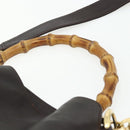 GUCCI Bamboo Hand Bag Leather 2way Brown Gold 001 2123 1638 Auth YKZ1498-14