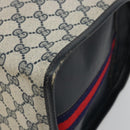 GUCCI GG Supreme Boston Bag PVC Navy Gold Auth YKZ1499-9