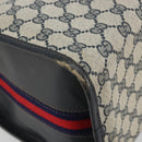 GUCCI GG Supreme Boston Bag PVC Navy Gold Auth YKZ1499-14