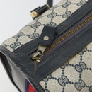 GUCCI GG Supreme Boston Bag PVC Navy Gold Auth YKZ1499-10