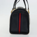 GUCCI GG Supreme Boston Bag PVC Navy Gold Auth YKZ1499-3