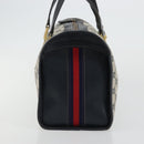 GUCCI GG Supreme Boston Bag PVC Navy Gold Auth YKZ1499-4
