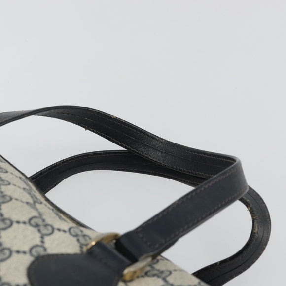 GUCCI GG Supreme Boston Bag PVC Navy Gold Auth YKZ1499