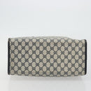 GUCCI GG Supreme Boston Bag PVC Navy Gold Auth YKZ1499-5