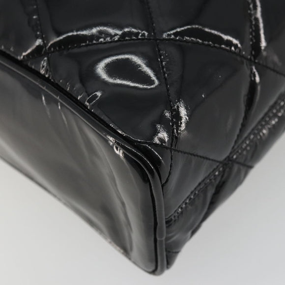 CHANEL Matelasse Chain Shoulder Bag Patent Leather Black Gold CC Auth YKZ1501