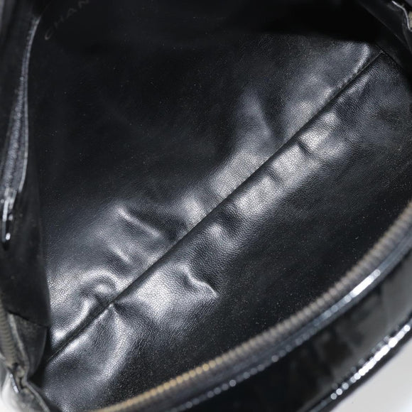 CHANEL Matelasse Chain Shoulder Bag Patent Leather Black Gold CC Auth YKZ1501