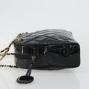 CHANEL Matelasse Chain Shoulder Bag Patent Leather Black Gold CC Auth YKZ1501-5