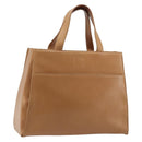 LOEWE Anagram Hand Bag Leather Brown Gold Auth YKZ151-1