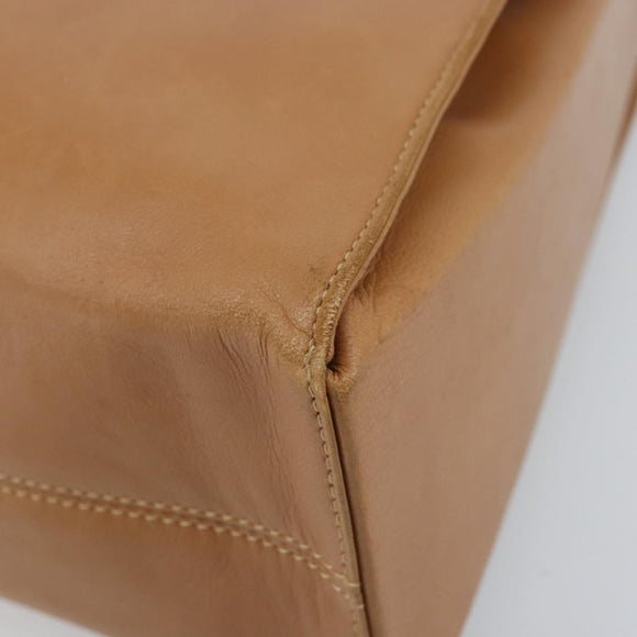 LOEWE Anagram Hand Bag Leather Brown Gold Auth YKZ151