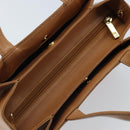 LOEWE Anagram Hand Bag Leather Brown Gold Auth YKZ151-10