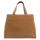 LOEWE Anagram Hand Bag Leather Brown Gold Auth YKZ151-13