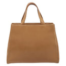 LOEWE Anagram Hand Bag Leather Brown Gold Auth YKZ151-2