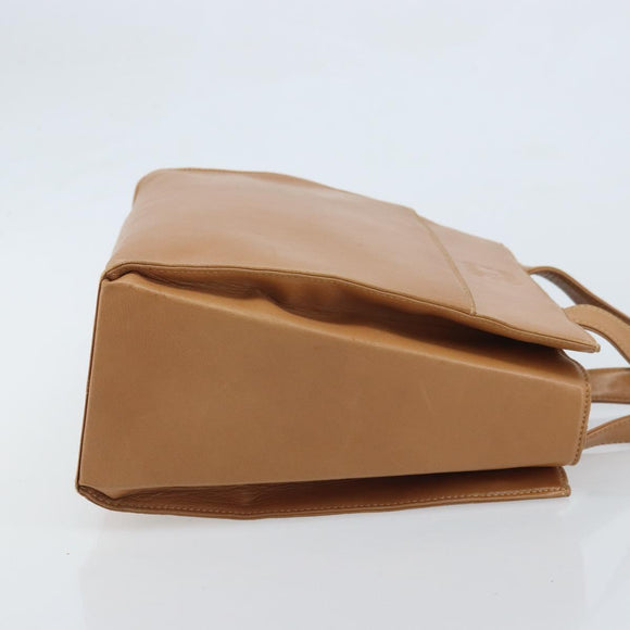 LOEWE Anagram Hand Bag Leather Brown Gold Auth YKZ151