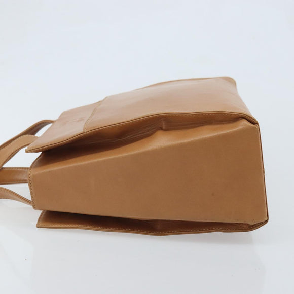 LOEWE Anagram Hand Bag Leather Brown Gold Auth YKZ151