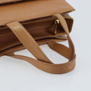 LOEWE Anagram Hand Bag Leather Brown Gold Auth YKZ151-7