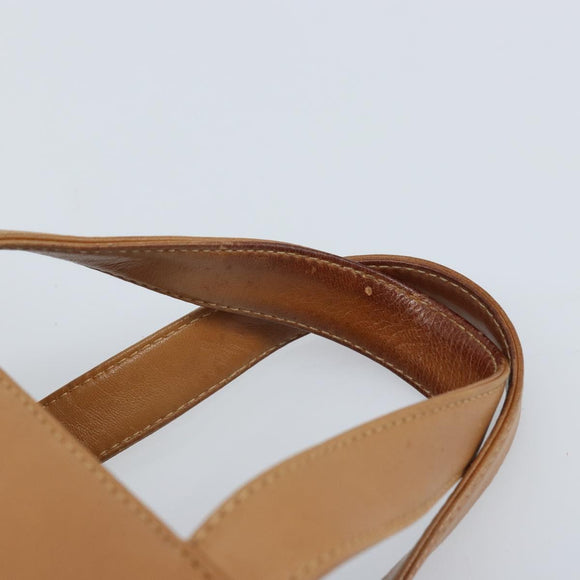LOEWE Anagram Hand Bag Leather Brown Gold Auth YKZ151
