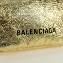 BALENCIAGA Cloud Coin Schultertasche Leder Gold 618915 Auth YKZ1511A-18