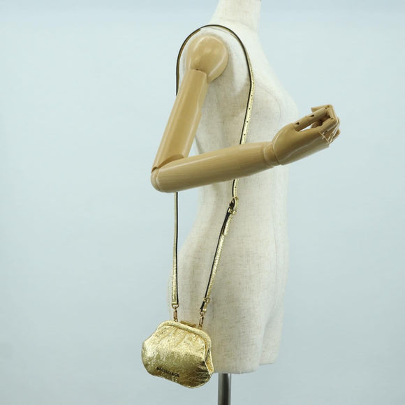 BALENCIAGA Cloud Coin Schultertasche Leder Gold 618915 Auth YKZ1511A
