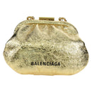 BALENCIAGA Cloud Coin Schultertasche Leder Gold 618915 Auth YKZ1511A-13