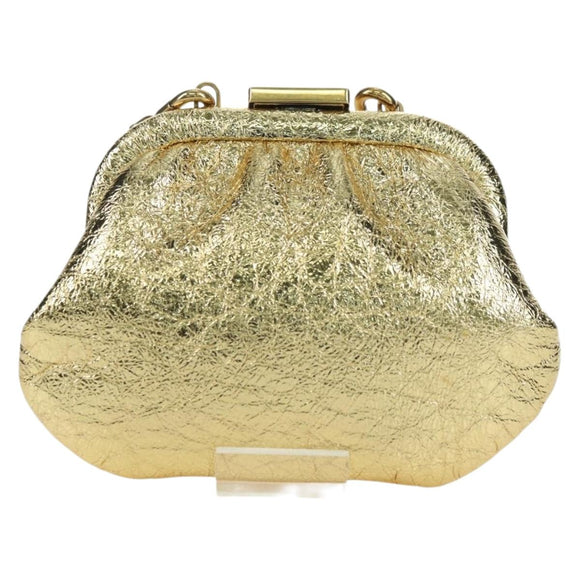 BALENCIAGA Cloud Coin Schultertasche Leder Gold 618915 Auth YKZ1511A