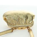 BALENCIAGA Cloud Coin Schultertasche Leder Gold 618915 Auth YKZ1511A-6