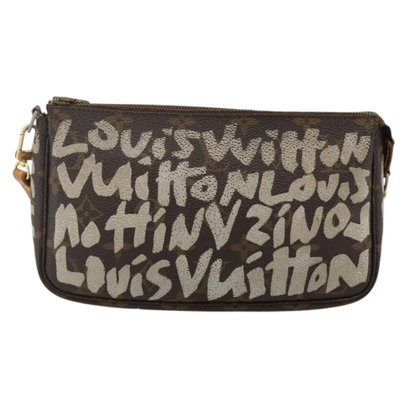 LOUIS VUITTON Monogram Graffiti Pochette Pouch White M92192 LV Auth YKZ1518A