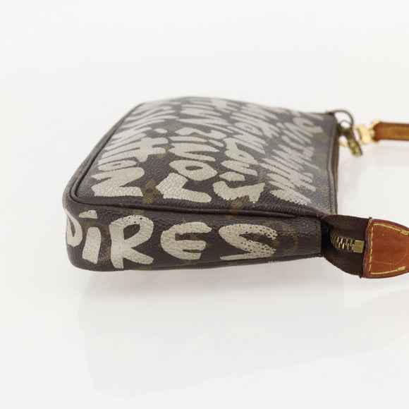 LOUIS VUITTON Monogram Graffiti Pochette Pouch White M92192 LV Auth YKZ1518A