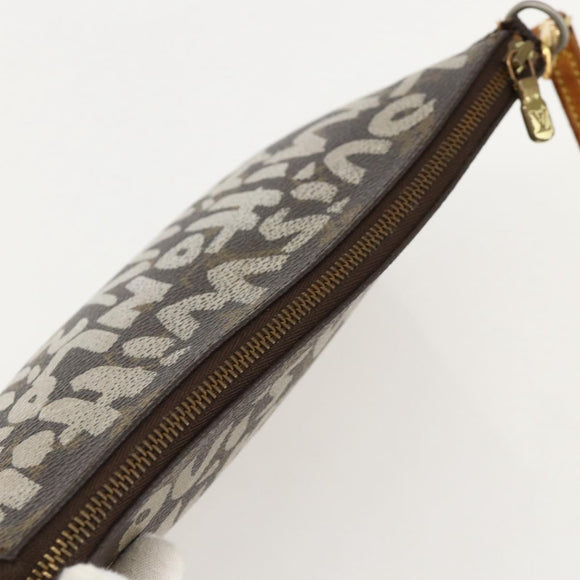 LOUIS VUITTON Monogram Graffiti Pochette Pouch White M92192 LV Auth YKZ1518A