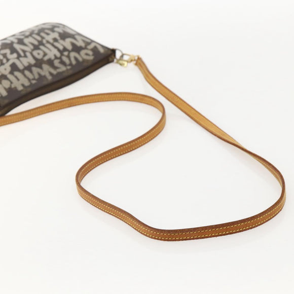 LOUIS VUITTON Monogram Graffiti Pochette Pouch White M92192 LV Auth YKZ1518A