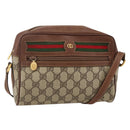 GUCCI GG Supreme Web Sherry Line Bag PVC Beige Gold 001 56 6655 Auth YKZ1519-1