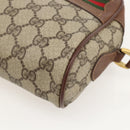 GUCCI GG Supreme Web Sherry Line Bag PVC Beige Gold 001 56 6655 Auth YKZ1519-10