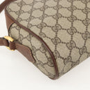 GUCCI GG Supreme Web Sherry Line Bag PVC Beige Gold 001 56 6655 Auth YKZ1519-13