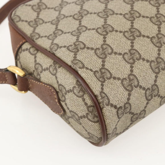 GUCCI GG Supreme Web Sherry Line Bag PVC Beige Gold 001 56 6655 Auth YKZ1519