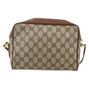 GUCCI GG Supreme Web Sherry Line Bag PVC Beige Gold 001 56 6655 Auth YKZ1519-3
