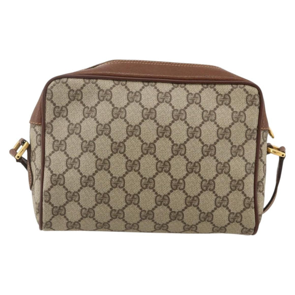 GUCCI GG Supreme Web Sherry Line Bag PVC Beige Gold 001 56 6655 Auth YKZ1519