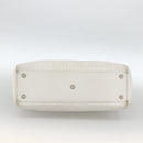 Christian Dior Lady Dior Canage Hand Bag Leather White Silver Auth YKZ152-5
