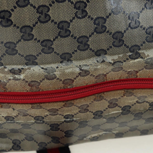 GUCCI GG Crystal Sherry Line Bag Coated Canvas Navy Gold 153240 Auth YKZ1520