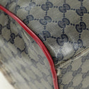GUCCI GG Crystal Sherry Line Bag Coated Canvas Navy Gold 153240 Auth YKZ1520-18