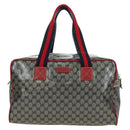 GUCCI GG Crystal Sherry Line Bag Coated Canvas Navy Gold 153240 Auth YKZ1520-13