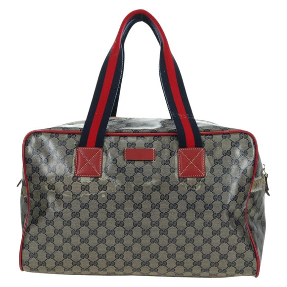 GUCCI GG Crystal Sherry Line Bag Coated Canvas Navy Gold 153240 Auth YKZ1520